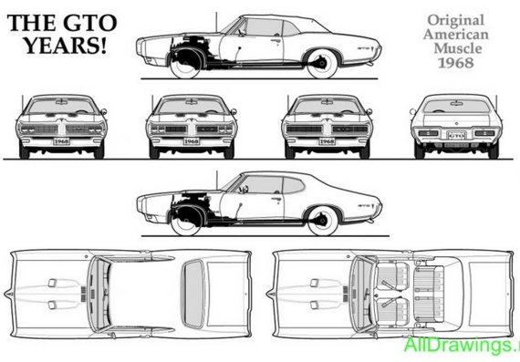 Pontiac GTO (1968) (Понтиак ГТО (1968)) - чертежи (рисунки) автомобиля